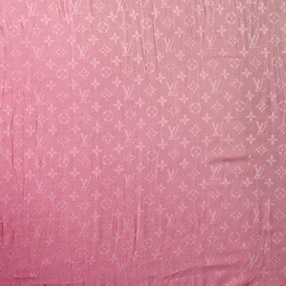 Louis Vuitton Silk Wool Monogram Denim Bleached Shawl Rose 1 of 5