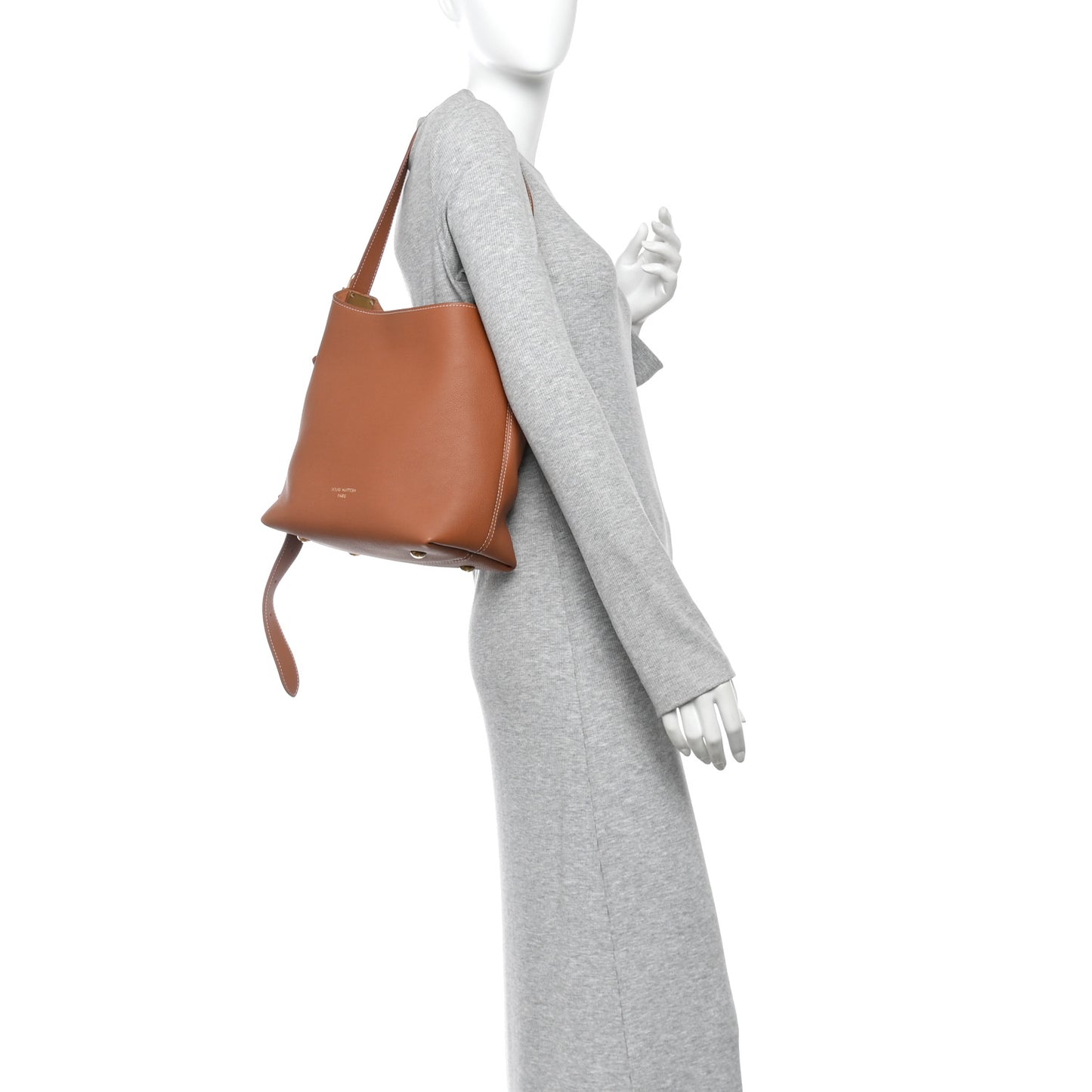 Grained Calfskin Low Key Hobo PM Cognac