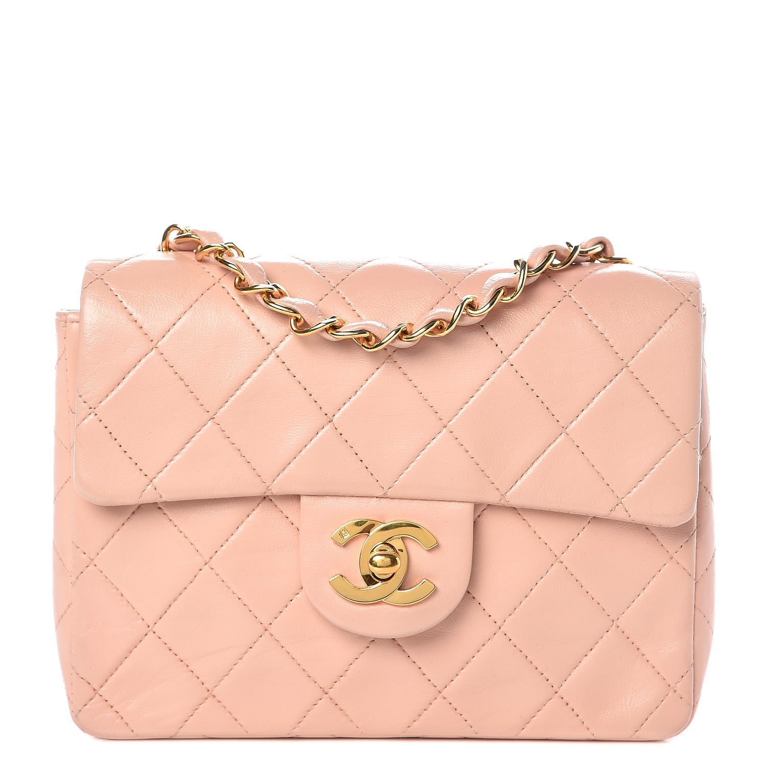 Chanel Lambskin Quilted Mini Square Flap Pink 1 of 11