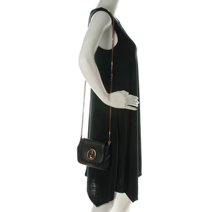 Gucci Pebbled Calfskin Small 1973 Chain Shoulder Bag Black 2 of 7