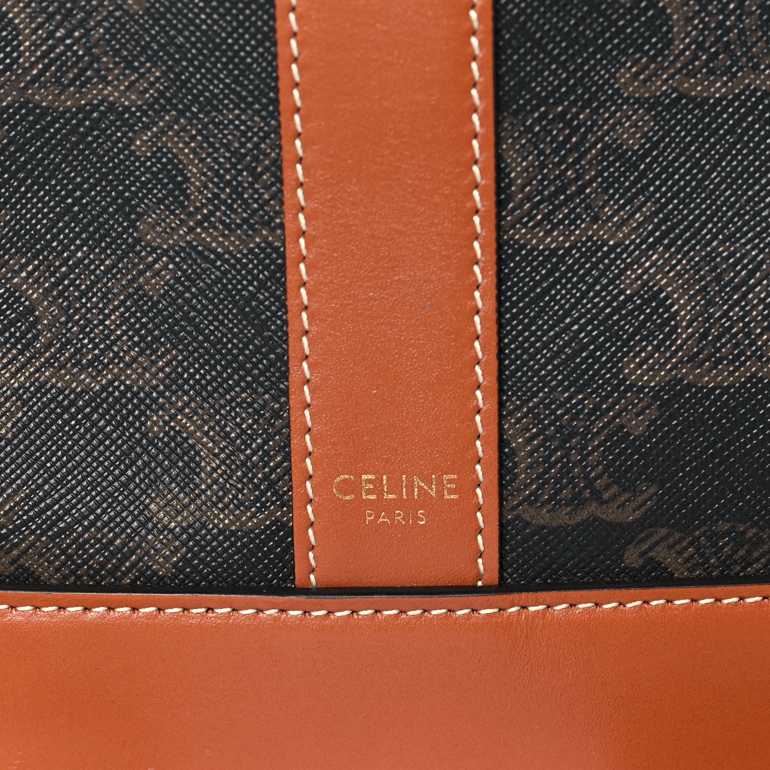 Celine Triomphe Canvas Calfskin Small Bucket Bag Tan 6 of 9