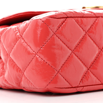 Chanel Shiny Crumpled Calfskin Quilted Wavy CC Hobo Red 10 of 12