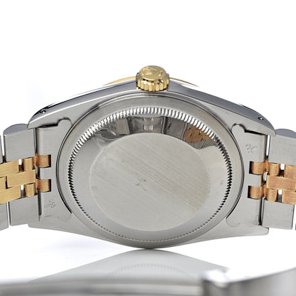 Rolex Stainless Steel 18K Yellow Gold Diamond 36mm Oyster Perpetual Datejust Watch Champagne 16233 5 of 7