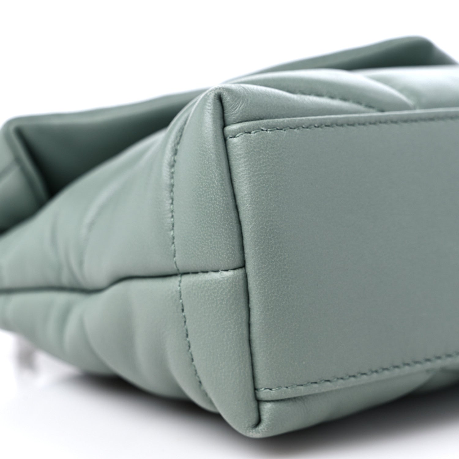 Saint Laurent Lambskin Quilted Toy Loulou Puffer Monogram Chain Satchel Vert Opaline 9 of 10