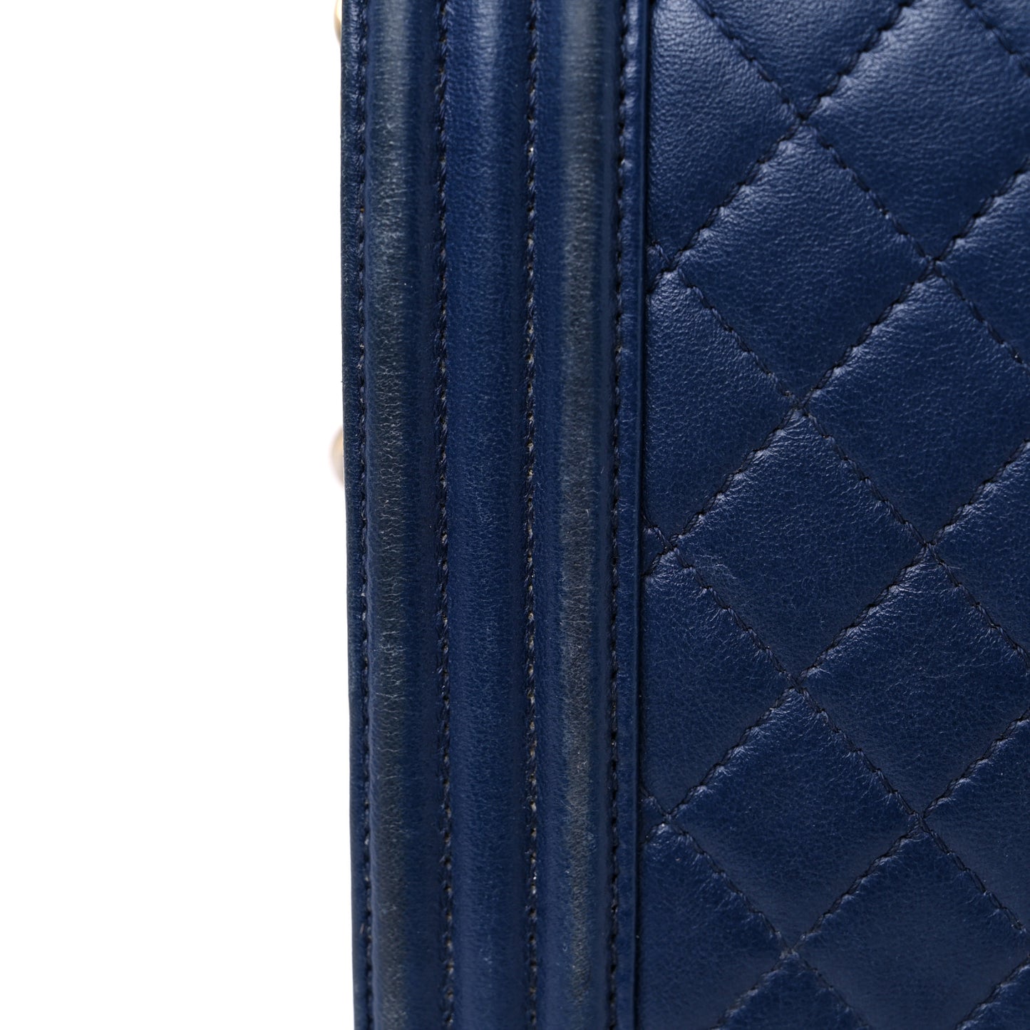 Lambskin Quilted New Medium Boy Flap Dark Blue