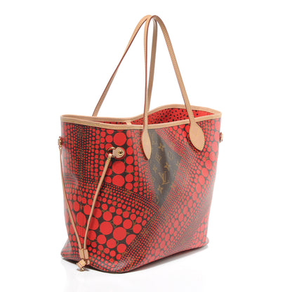 Louis Vuitton Monogram Kusama Waves Neverfull MM Red 3 of 10