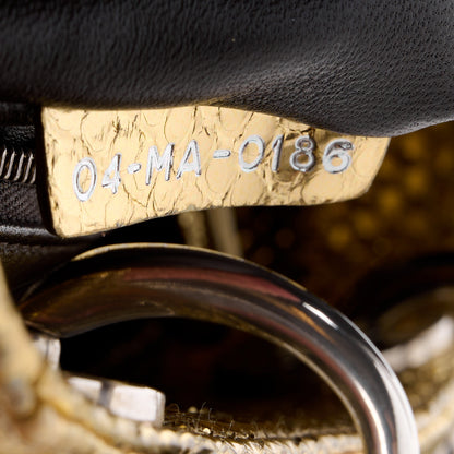 Christian Dior Metallic Snakeskin Mini Lady Dior Gold 7 of 14