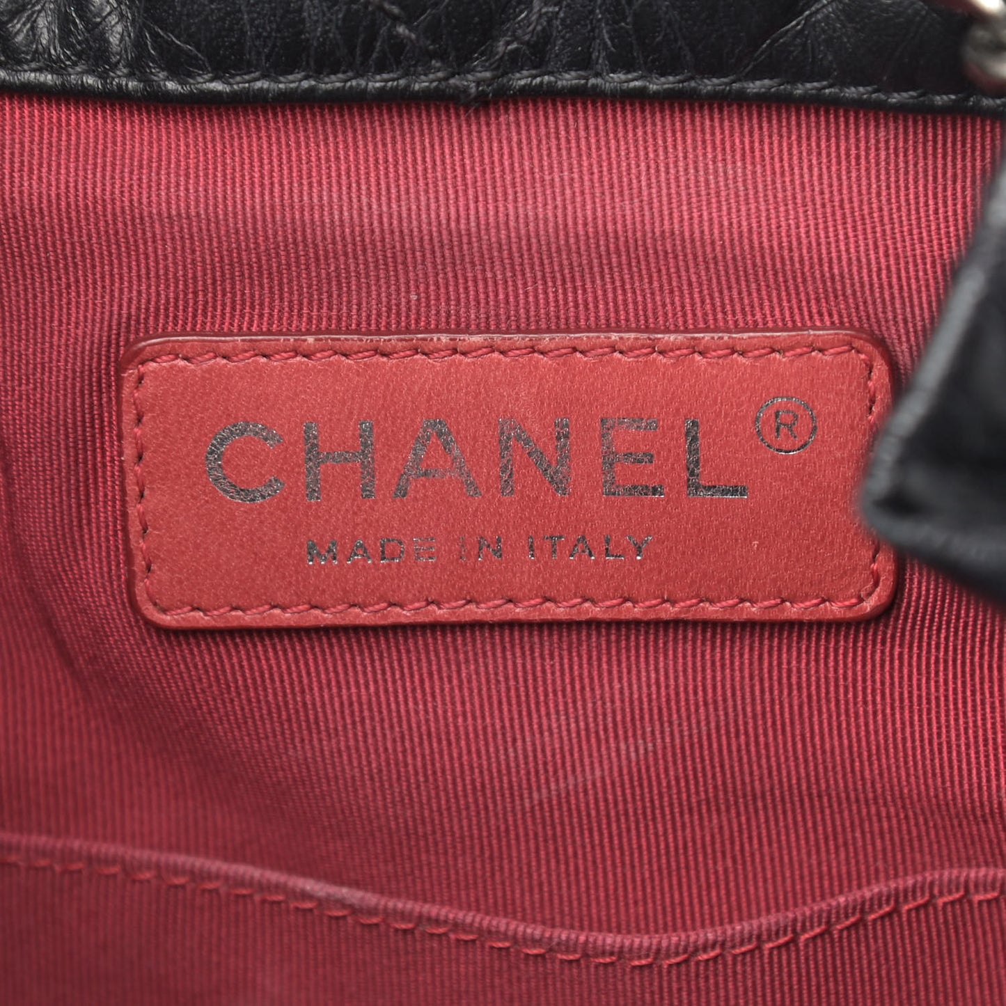 Aged Calfskin Quilted Small Gabrielle Backpack Black