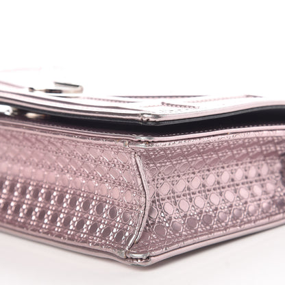 Christian Dior Metallic Patent Micro-Cannage Mini Diorama Flap Bag Hyper Pink 9 of 14