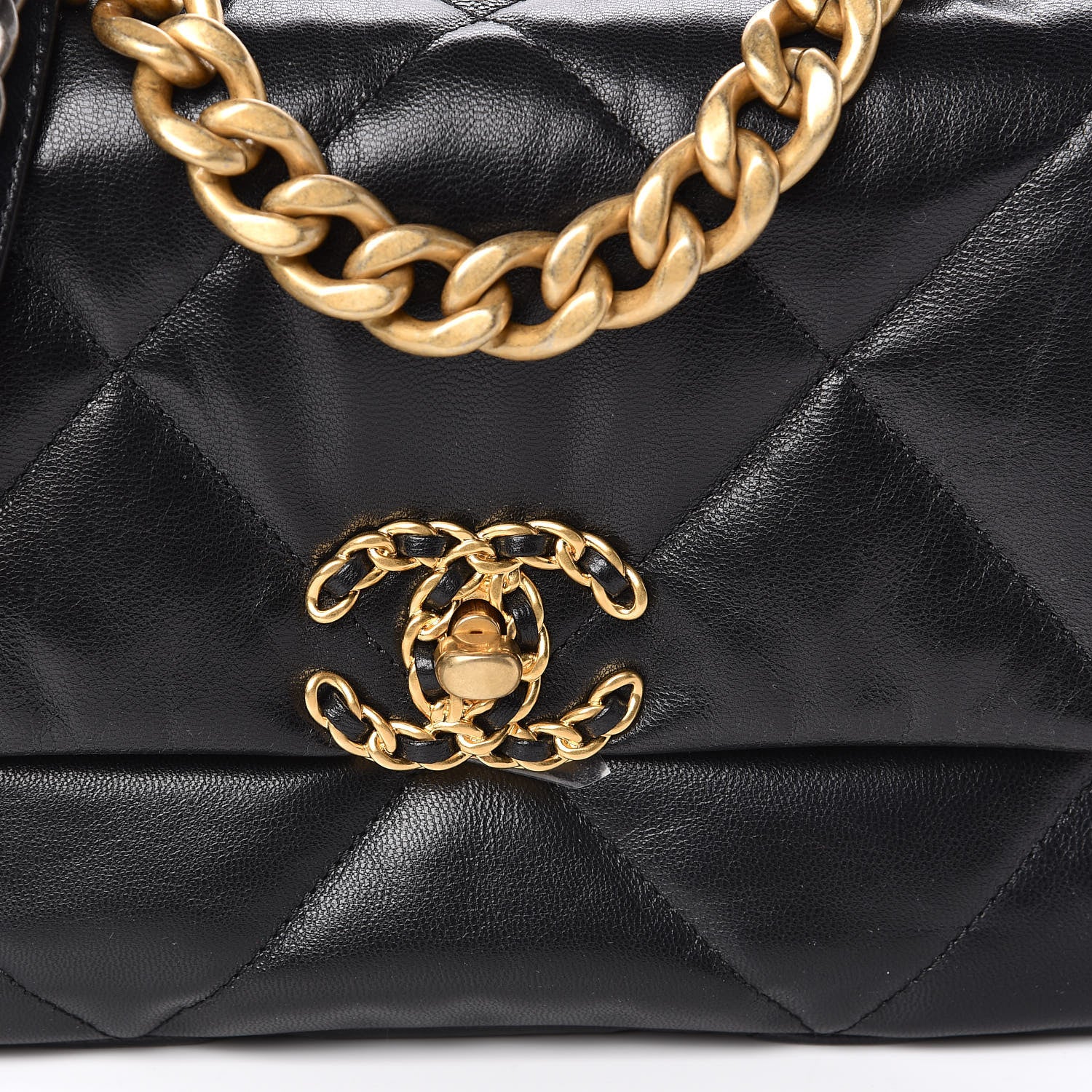 Chanel Goatskin Quilted Medium 19 Flap Black 10 of 11