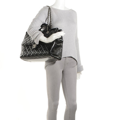 Chanel Glazed Calfskin Large CC Delivery Tote Black 2 of 8