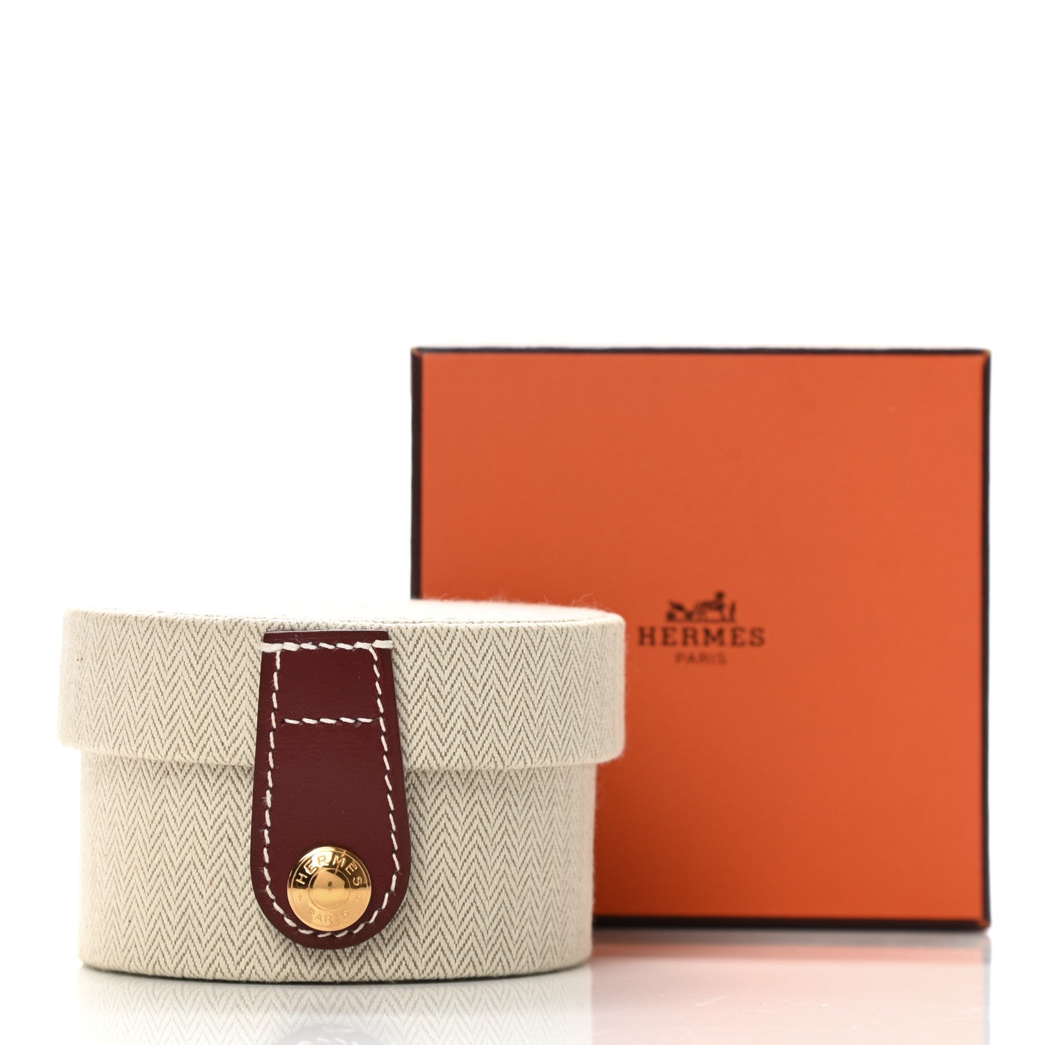 Hermes Canvas Jewelry Case Rouge H 8 of 8