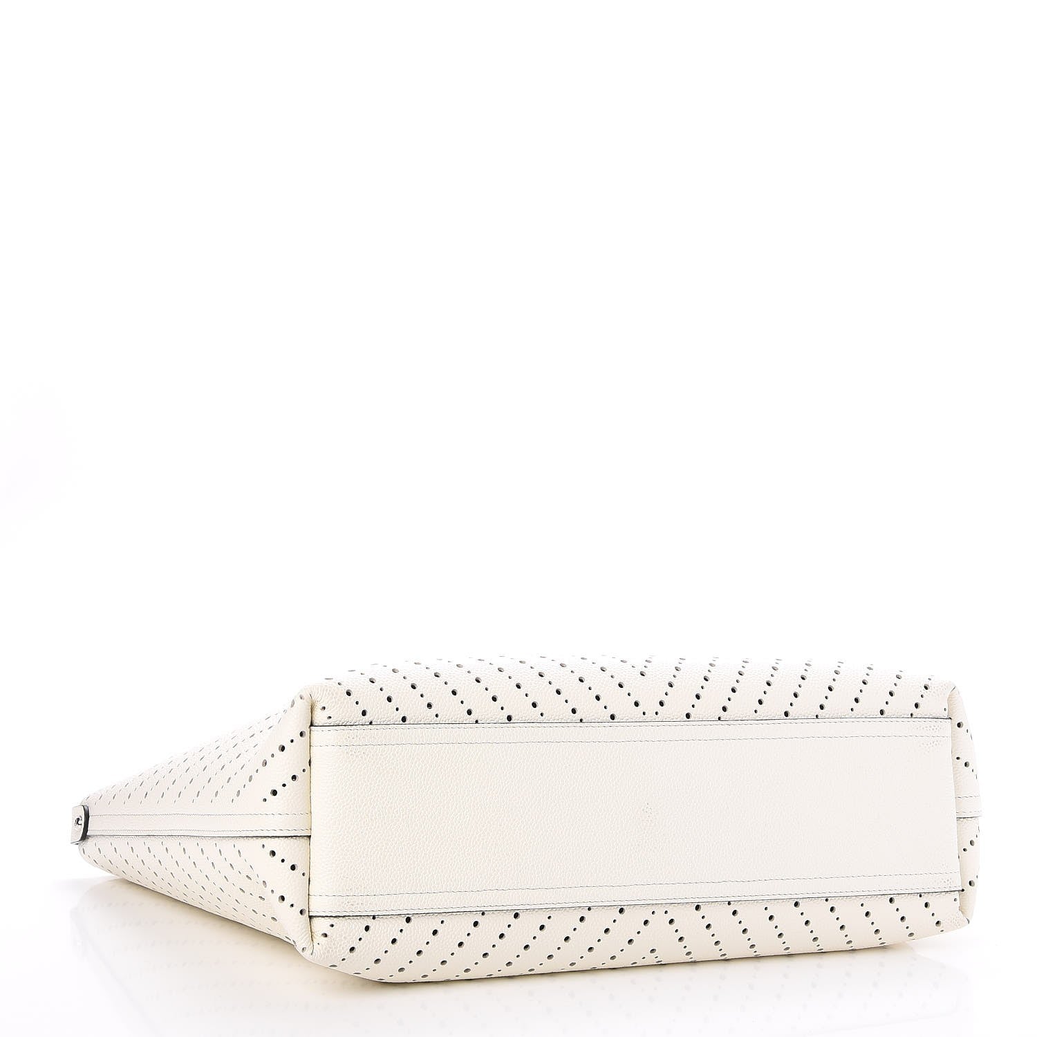Chanel Perforated Grained Calfskin Large Shopping Tote White 5 of 8