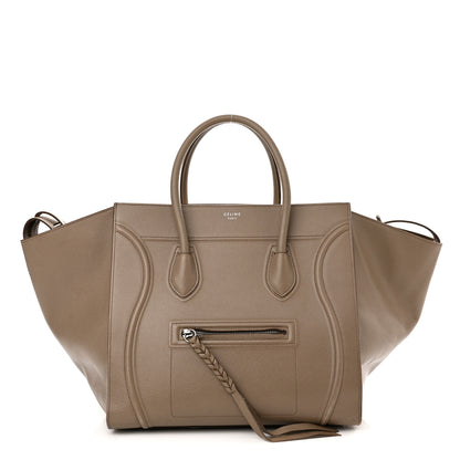 Celine Baby Grained Calfskin Medium Phantom Luggage Taupe 1 of 17