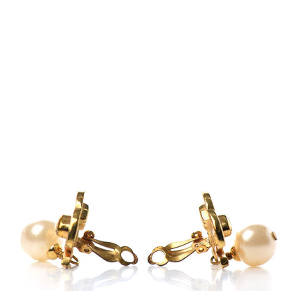 Chanel Pearl CC Turnlock Drop Clip On Earrings Gold 3 of 4