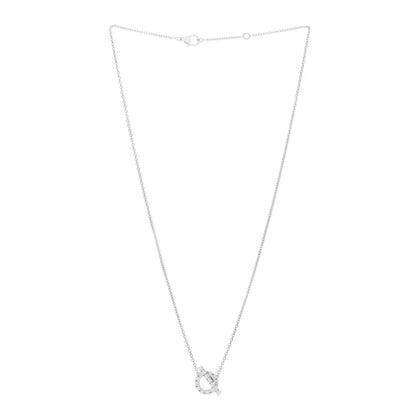 Hermes 18K White Gold Diamond Finesse Pendant Necklace 2 of 3
