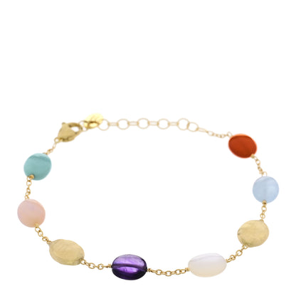 Marco Bicego 18K Yellow Gold Multi Gemstone Africa Single Strand Bracelet 1 of 4