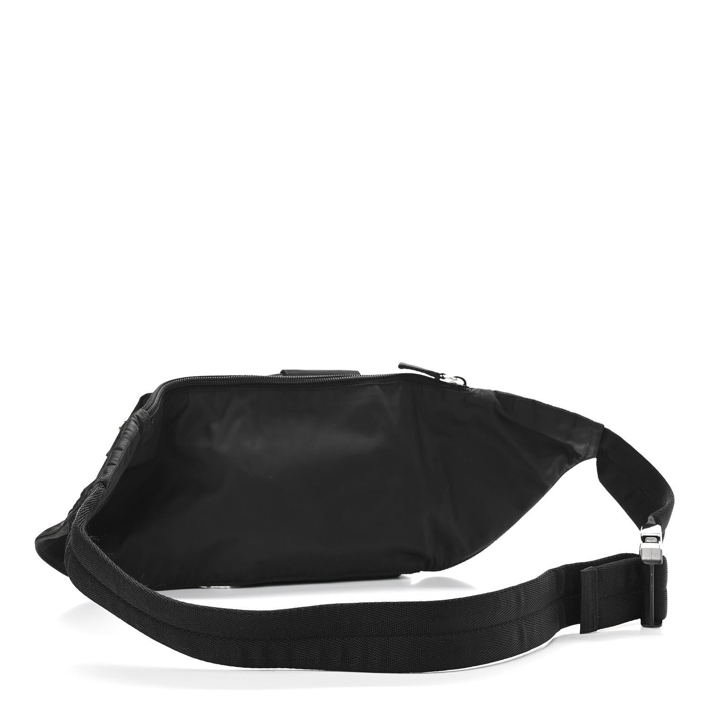 Nylon Metal Triple Pocket Belt Bag Black