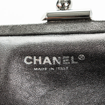 Chanel Metallic Crackled Calfskin Monte Carlo Clutch Dark Silver 6 of 7