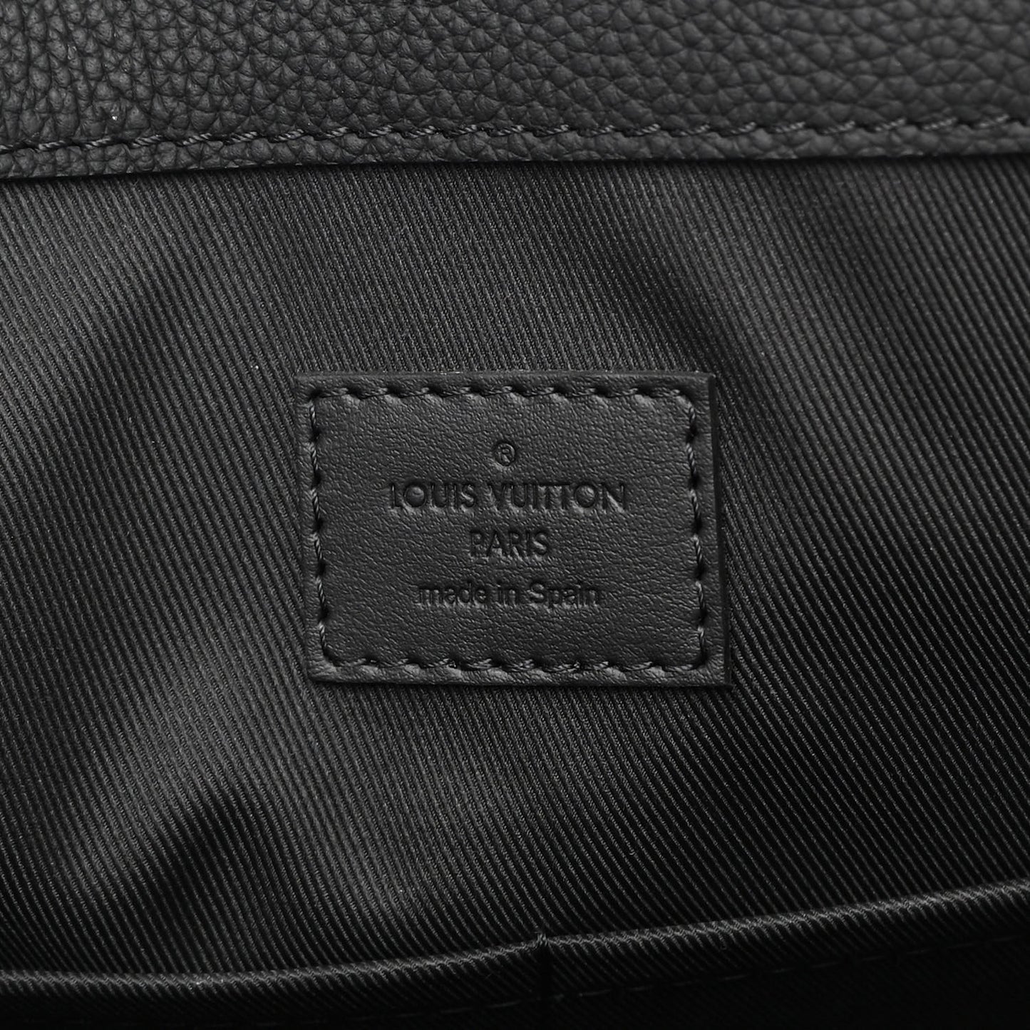 Grained Calfskin LV Aerogram Tote Black