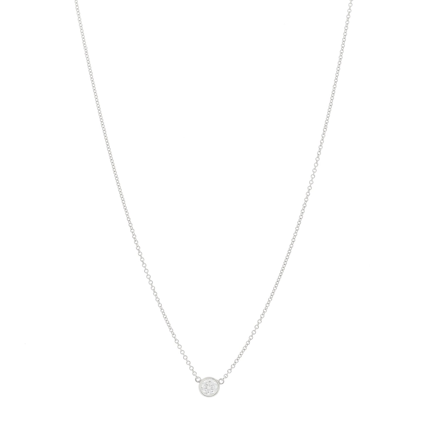 Platinum Diamond .28ct Elsa Peretti Diamonds by the Yard Pendant Necklace