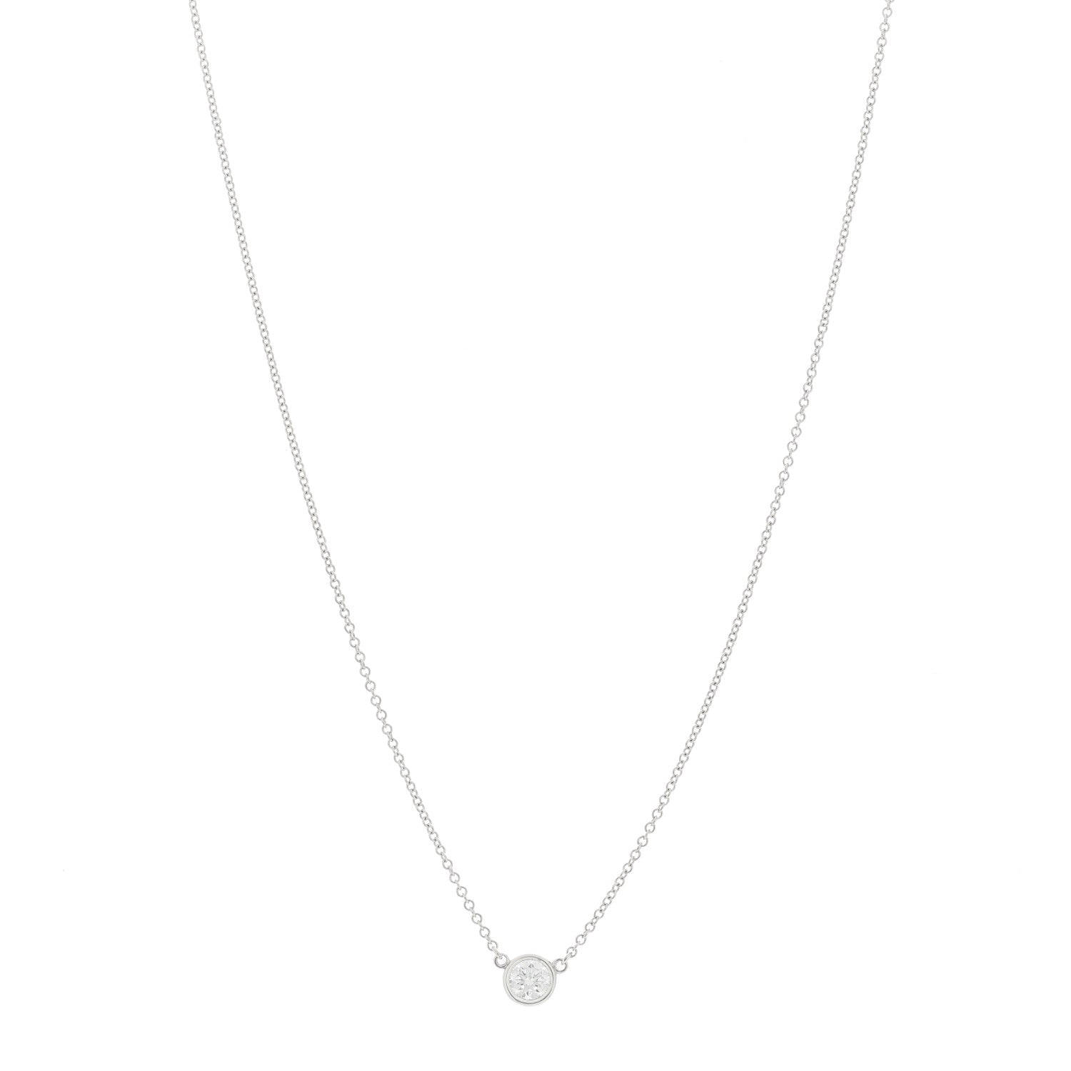 Tiffany Platinum Diamond .28ct Elsa Peretti Diamonds by the Yard Pendant Necklace 1 of 6