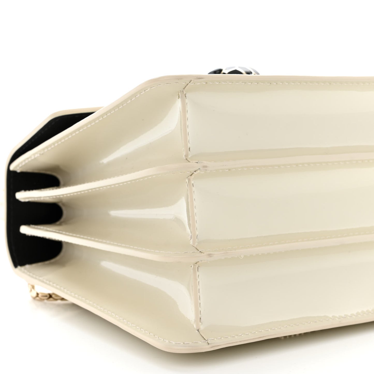 Patent Serpenti Forever Top Handle White