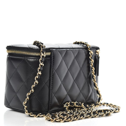 Chanel Lambskin Quilted Small Vanity Case With Chain Black 3 of 10
