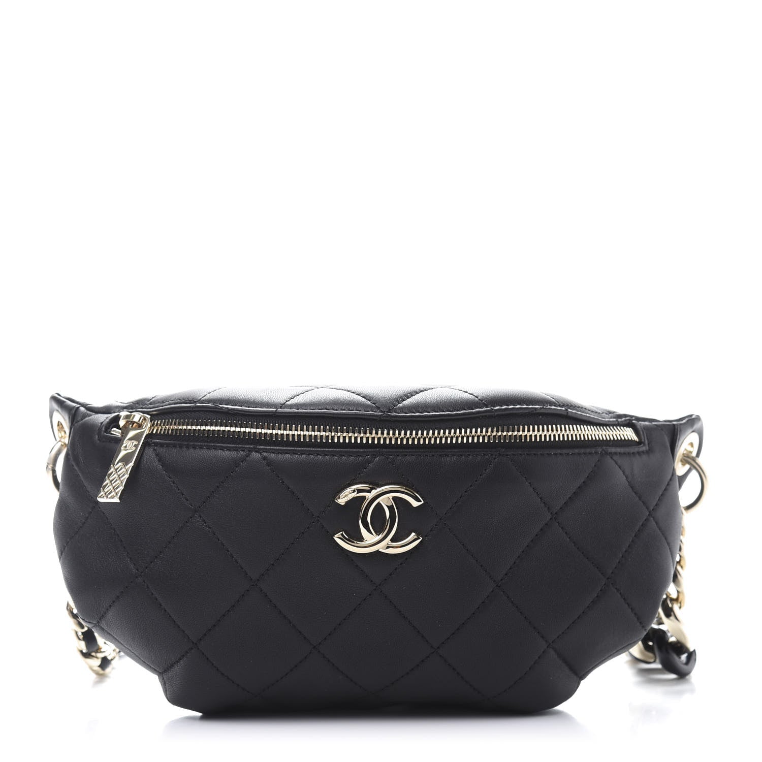 Chanel Lambskin Quilted Waist Belt Bag Black 1 of 12