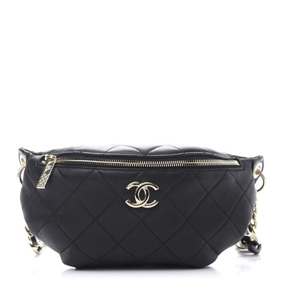 Chanel Lambskin Quilted Waist Belt Bag Black 1 of 12