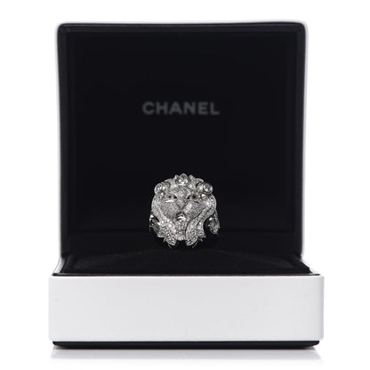 Chanel 18K White Gold Diamond Sous le Signe du Lion Ring 54 6.75 6 of 6