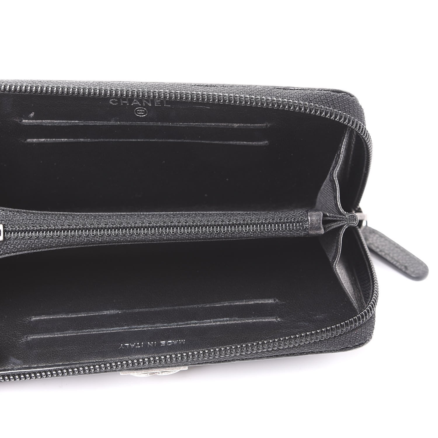 Chanel Caviar Quilted Small Boy Zip Around Wallet Black 4 of 11