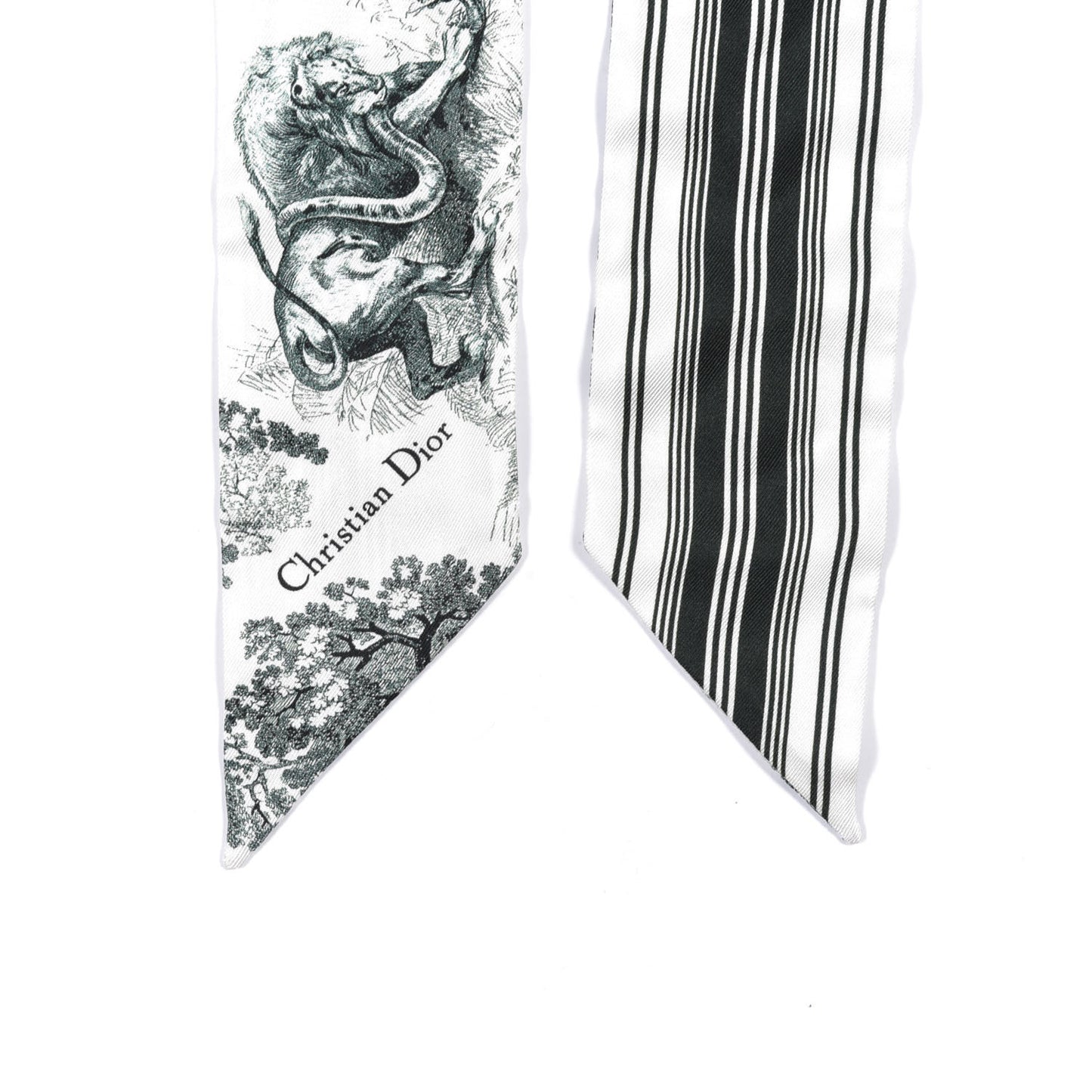 Silk Toile De Jouy Mitzah Scarf Green