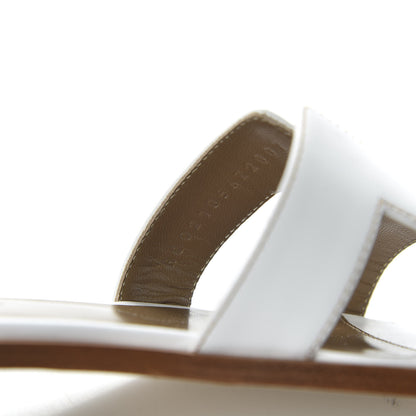 Hermes Box Calfskin Oran Sandals 35 White 8 of 9
