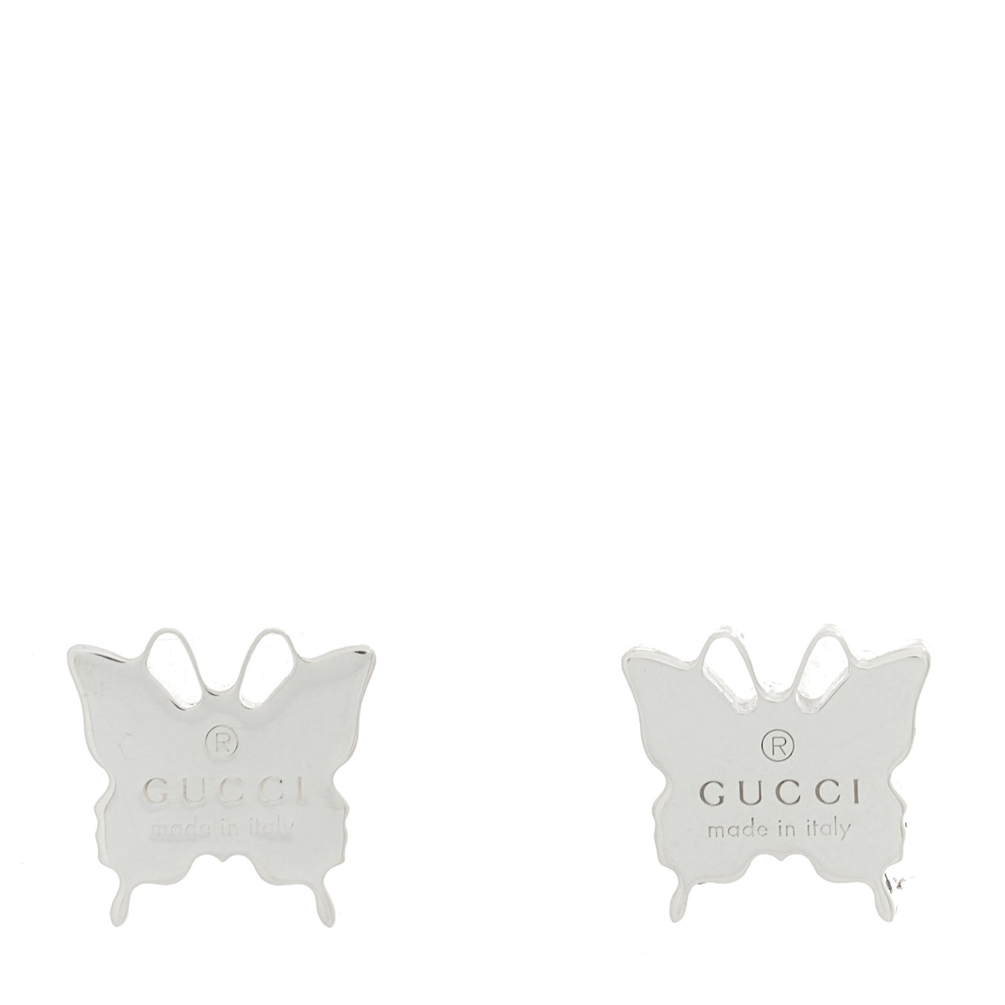 Sterling Silver Trademark Butterfly Stud Earrings