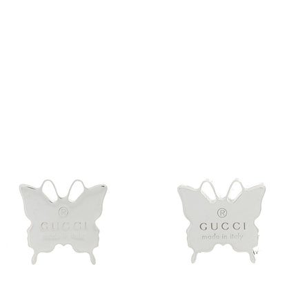 Gucci Sterling Silver Trademark Butterfly Stud Earrings 1 of 5
