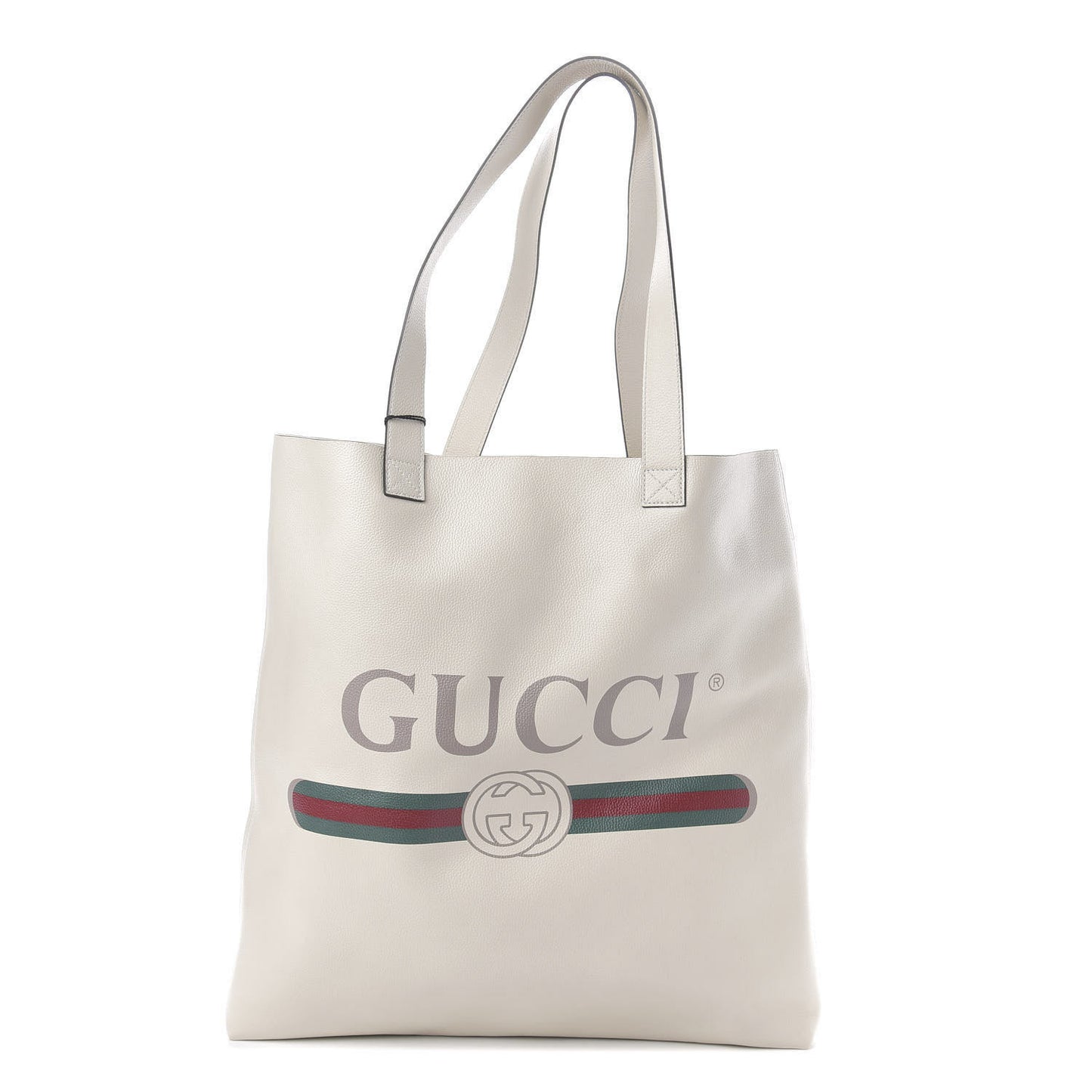 Calfskin Mens Logo Tote White