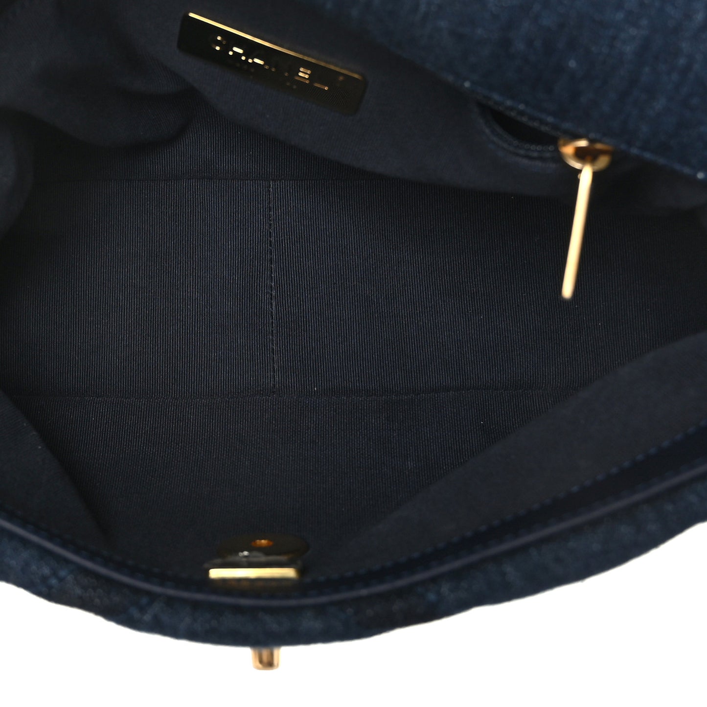 Denim Quilted Medium Chanel 19 Flap Blue