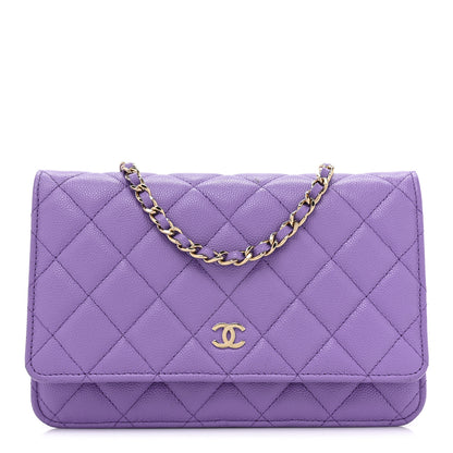 Chanel Caviar Quilted Wallet On Chain WOC Purple 1 of 15