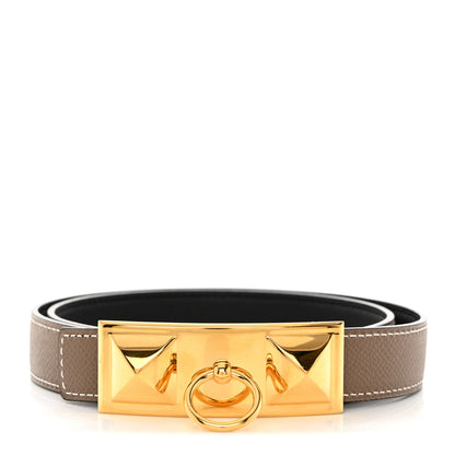 Hermes Epsom Swift 24mm Sydney Belt 80 32 Etoupe Black 1 of 6