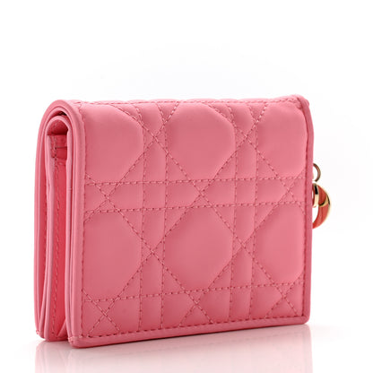 Christian Dior Lambskin Cannage Mini Lady Dior Wallet Pink 3 of 10