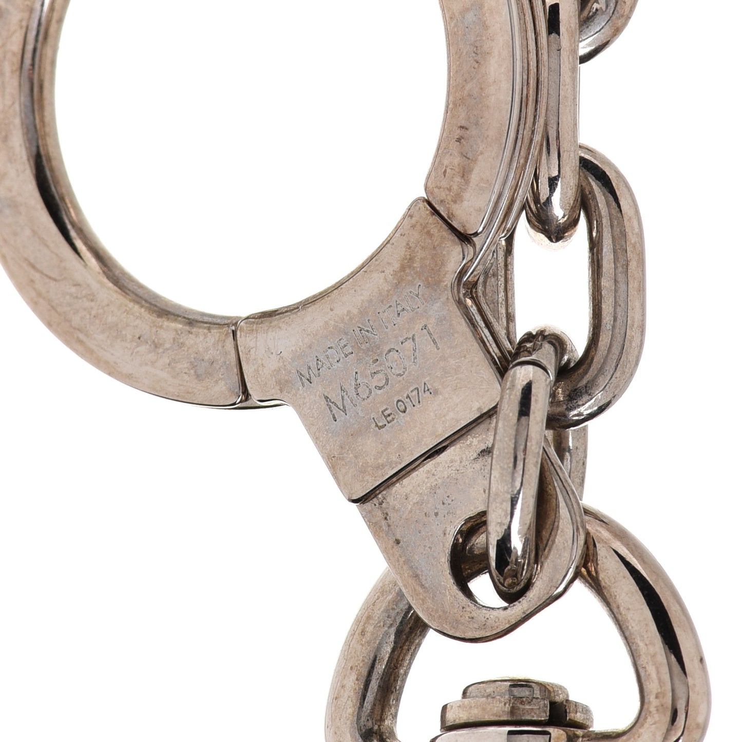 LV Facettes Bag Charm Key Holder Silver