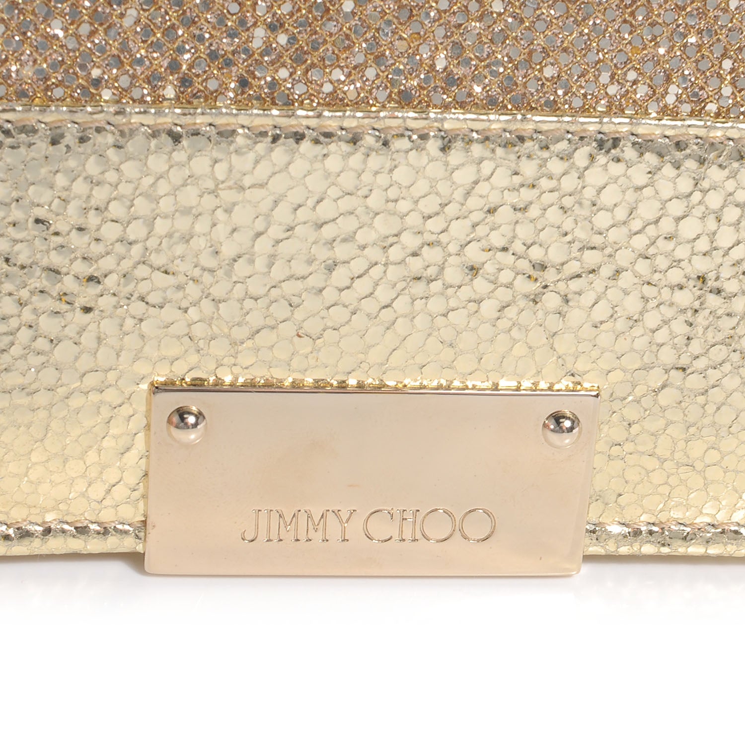 Jimmy Choo Glitter Fabric Reese Clutch Wallet Metallic 7 of 7