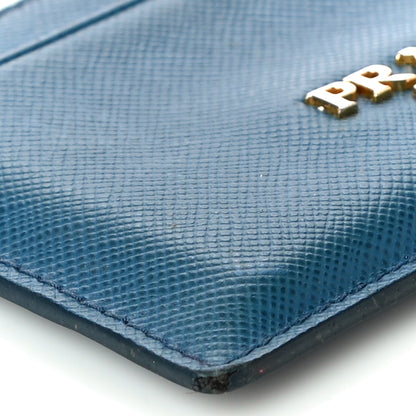 Prada Saffiano Vernice Metal Card Case Blue 7 of 10