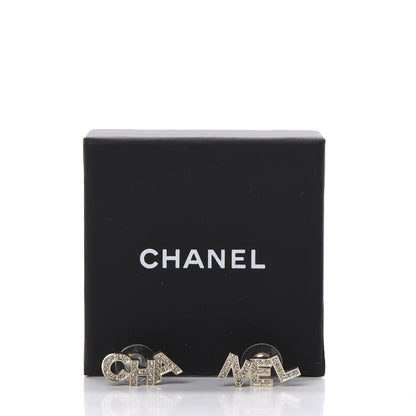 Chanel Crystal Pearl Signature Stud Earrings Gold 5 of 5