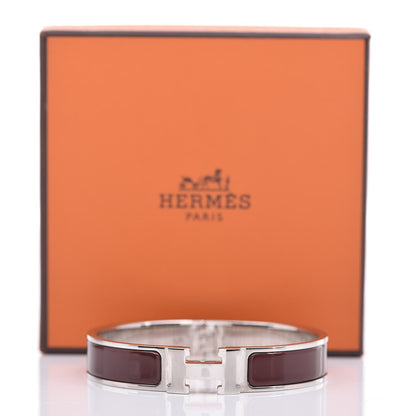 Hermes Enamel Narrow Clic Clac H Bracelet PM Burgundy 6 of 6