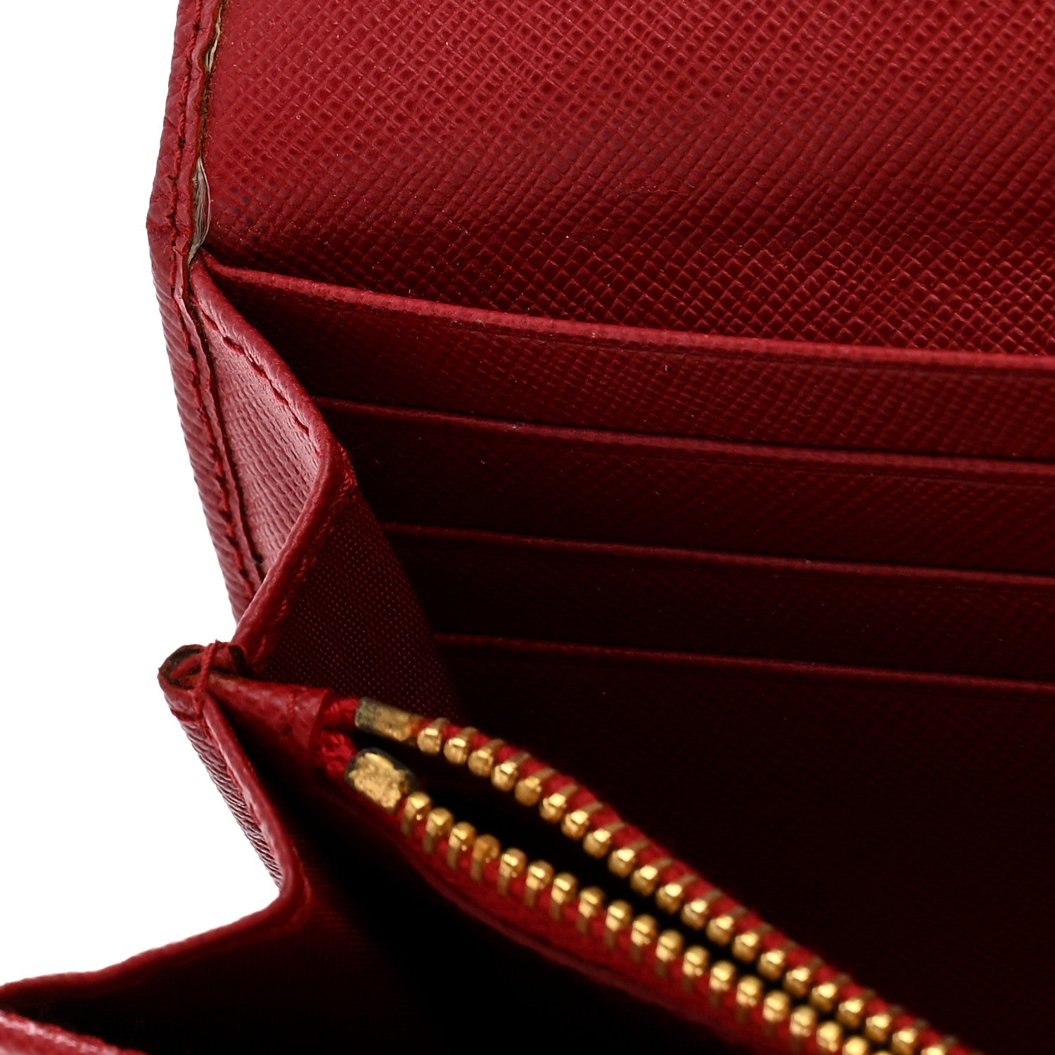 Prada Saffiano Metal Continental Flap Travel Wallet Fuoco 9 of 10
