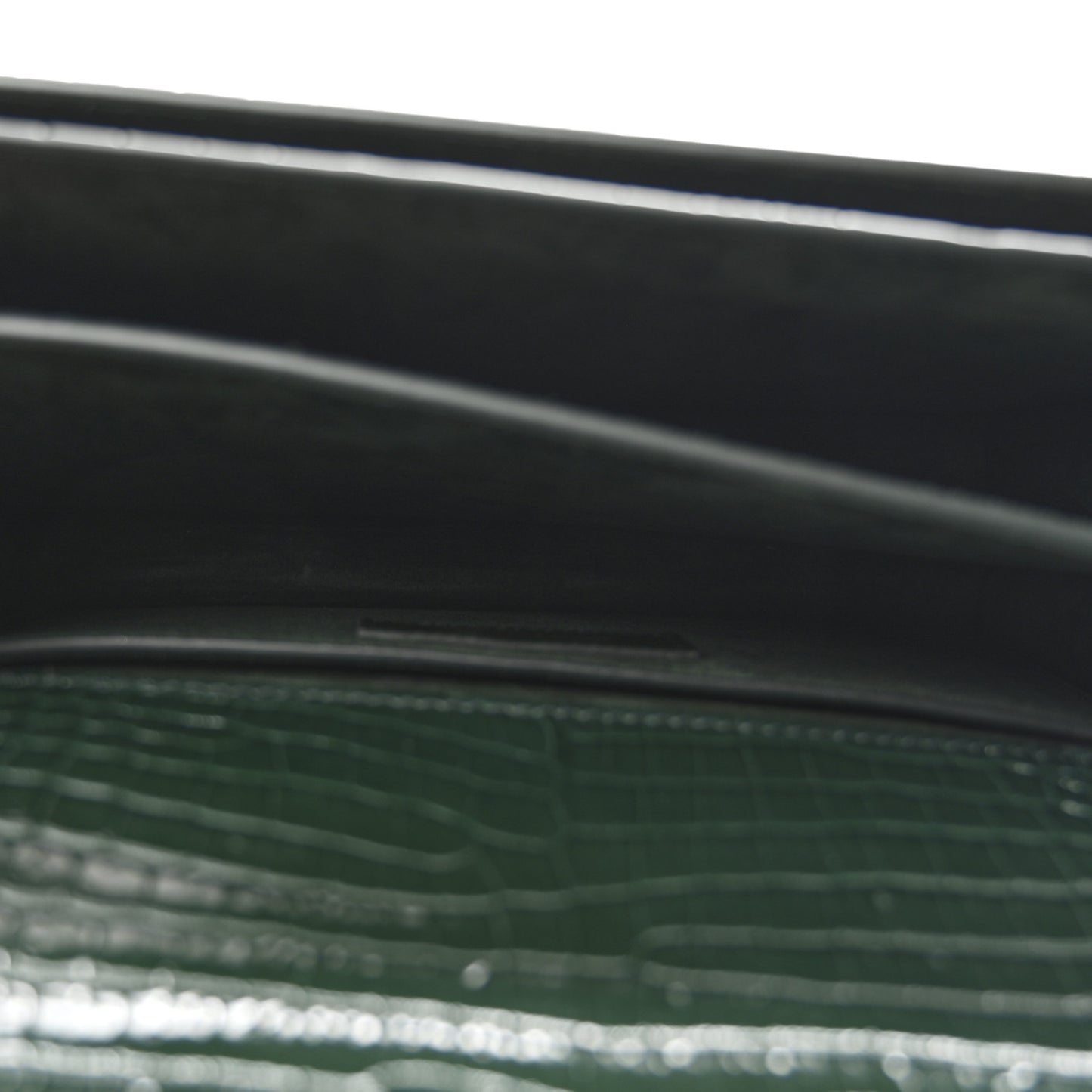 Calfskin Crocodile Embossed Medium Monogram Sunset Dark Green