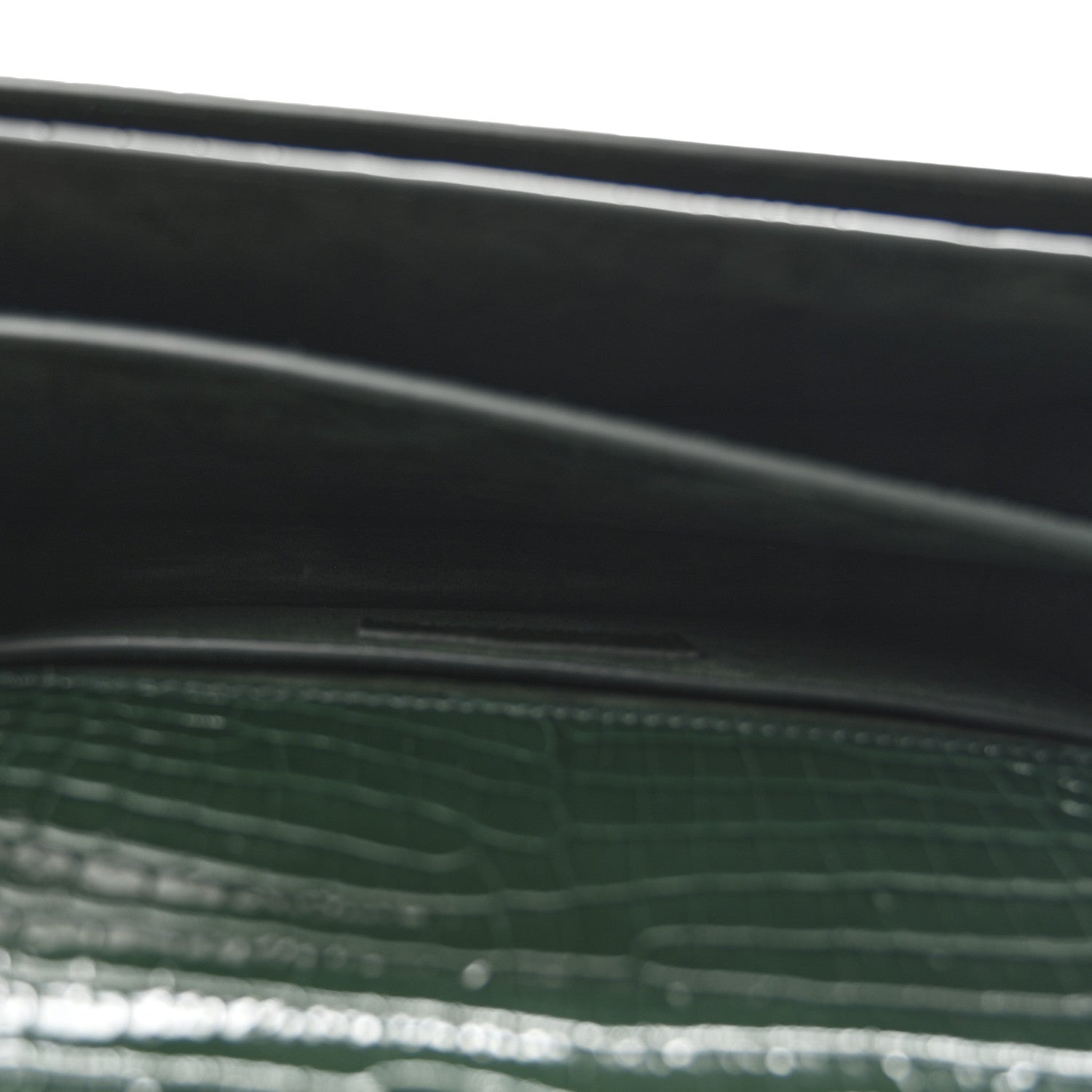 Saint Laurent Calfskin Crocodile Embossed Medium Monogram Sunset Dark Green 6 of 12