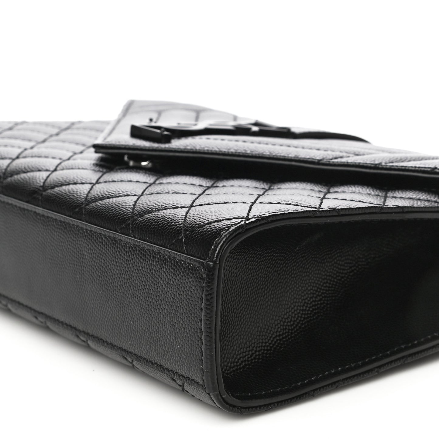 Grain De Poudre Textured Mixed Matelasse Triquilt Medium Monogram Satchel Black